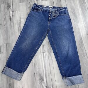 Universal Thread 90s Baggy Mid Rise Jeans Size 17R Sewn‎ Cuffs Button Fly 40x29